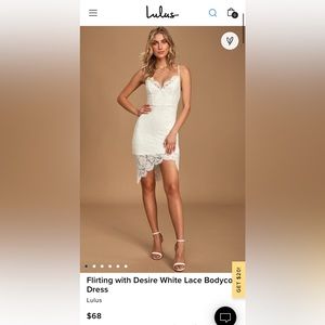 Lulus Flirting with Desire White Lace Bodycon Dress XS